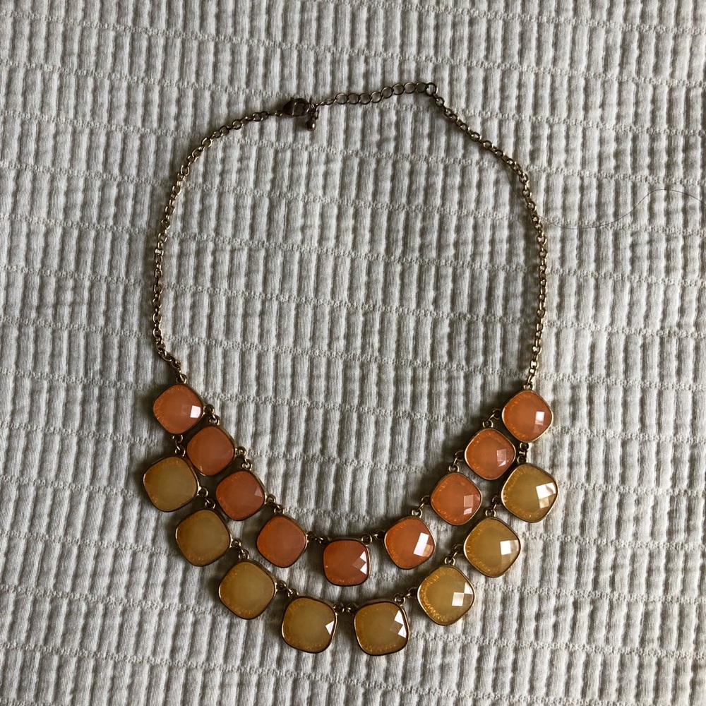 Forever 21 Pink Jeweled Bib Necklace